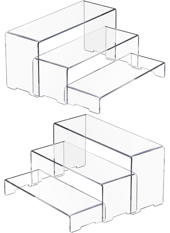 TPGP - Display Risers, 2 Sets Clear Acrylic Large Showcase, Collectibles Display Stands, Suitable for Retail Showcase, Jewelry, Funko Pop Figures, Cup Cake stand - Image 1