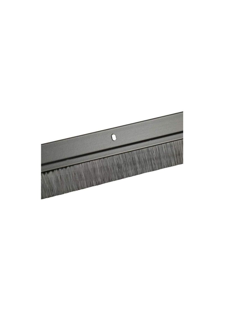 Door Bottom Brush & Rubber Seal with Screw for Exterior/Interior Doors, Insulation Door Seal Sound Proof Under Door Draft Blocker- Keeping Noise Repellent & Dust (90cm, Brush Black)  - Image 3