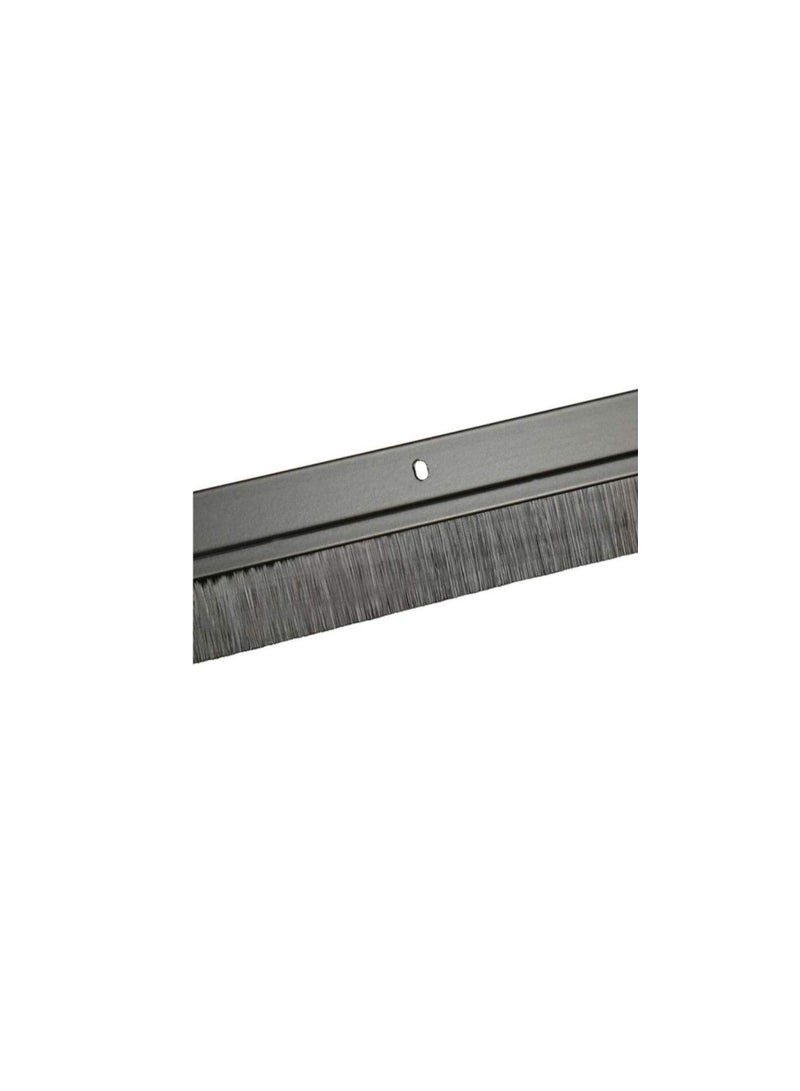 Door Bottom Brush & Rubber Seal with Screw for Exterior/Interior Doors, Insulation Door Seal Sound Proof Under Door Draft Blocker- Keeping Noise Repellent & Dust (90cm, Brush Black)  - Image 1