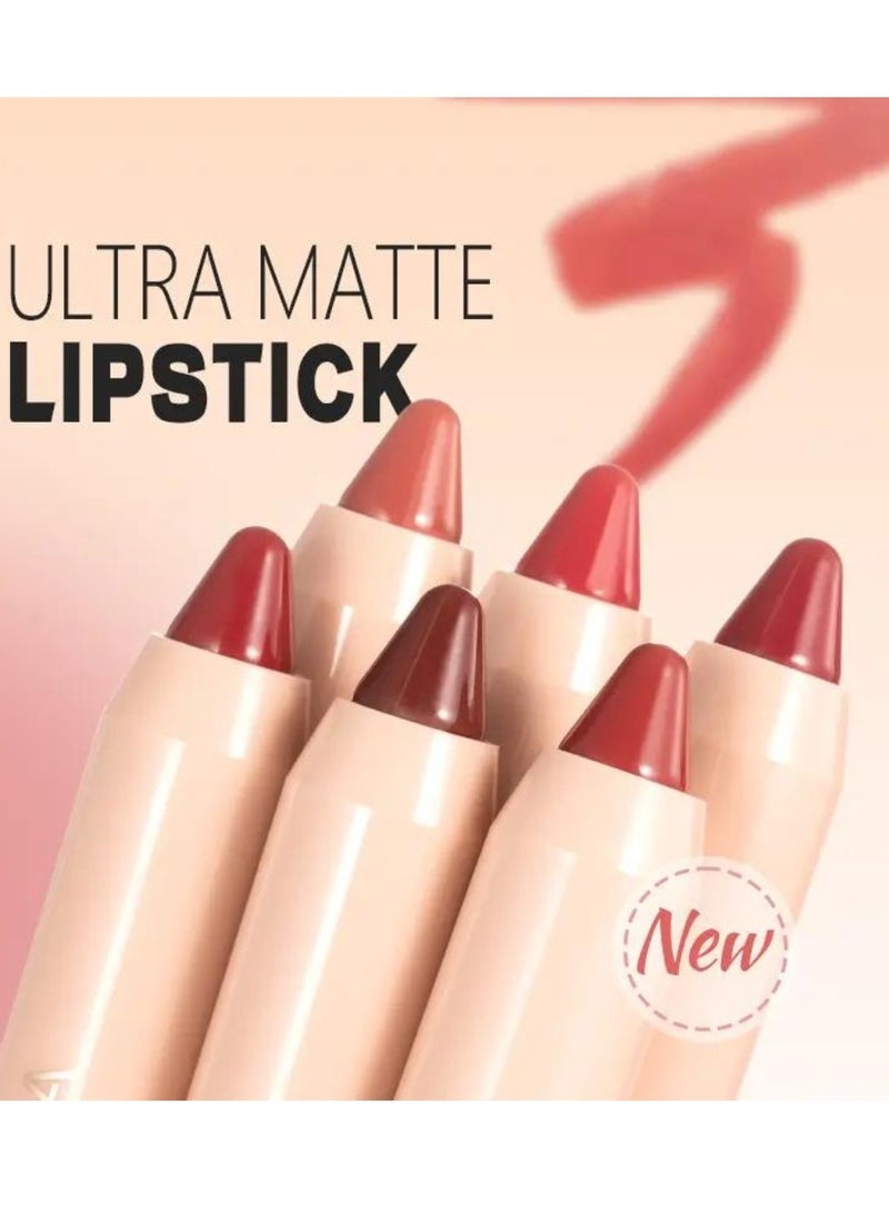 LACHAVA Ultra Matte Lipstick Waterproof and Long Lasting Lip Liner Lip Makeup Matte Finish Hydrating Lipstick Matte Nude Lipstick Lipliner Lip Crayons Moisture Smooth Matte Lipstick Pencils # 05  - Image 5