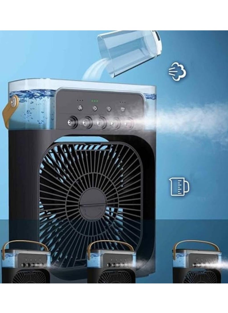 DubaiGallery - Multi Functional Five Hole Humidification Air Conditioning Fan Electric Fan Desktop Spray 5-speed Air Conditioning Water-cooling Fan USB Type-C Charging Spray Humidifier Fan - Image 1