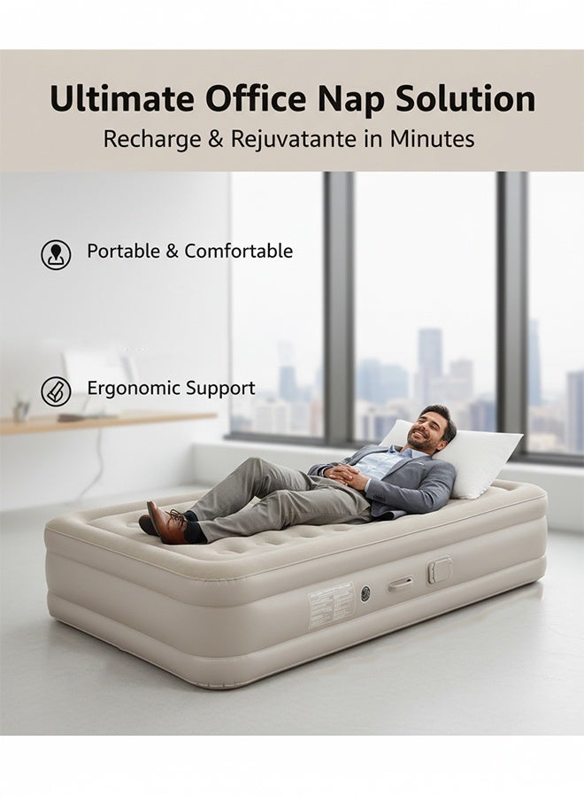 careX Queen Size Inflatable Air Mattress | 40CM Elevated Fast Inflate Air Bed for Home & Outdoor - Image 5