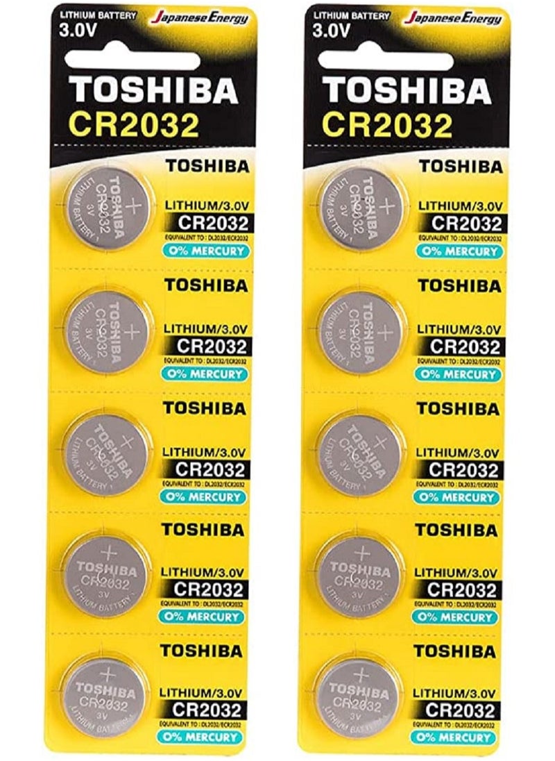 Toshiba - TOSHIBA CR2032 10 pcs Lithium Coin Cell Battery 3.0V - Image 1