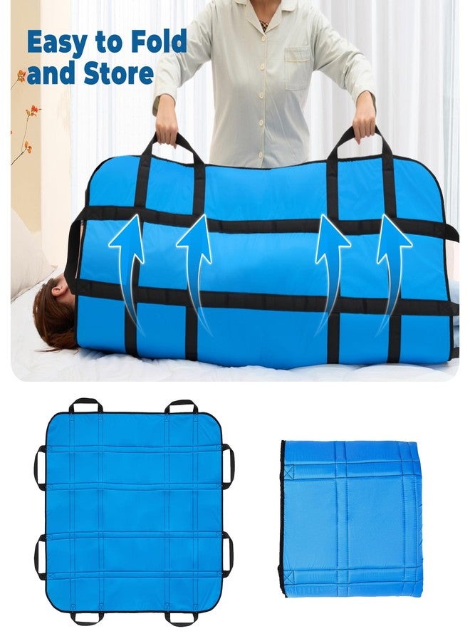 Careboda Nylon Positioning Bed Pad with Reinforced 8 Handles, 48" x 40" Reusable Transfer Sheet for Lifting, Turning, Moving and Positioning, Waterproof Draw Sheet for Patients and Elderly - Image 3