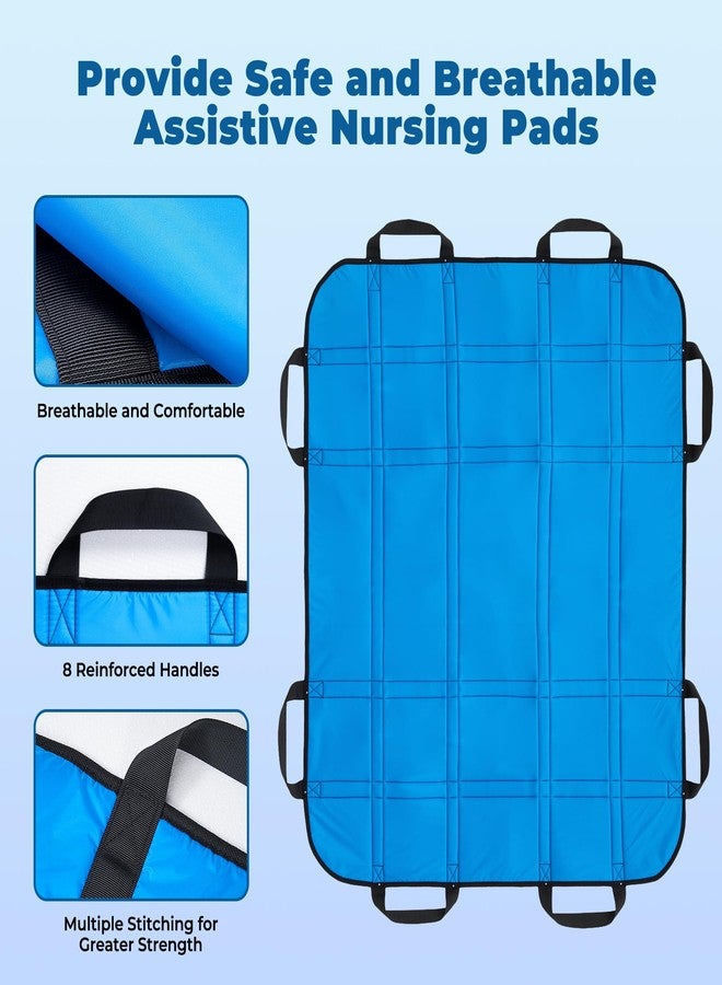 Careboda Nylon Positioning Bed Pad with Reinforced 8 Handles, 48" x 40" Reusable Transfer Sheet for Lifting, Turning, Moving and Positioning, Waterproof Draw Sheet for Patients and Elderly - Image 4