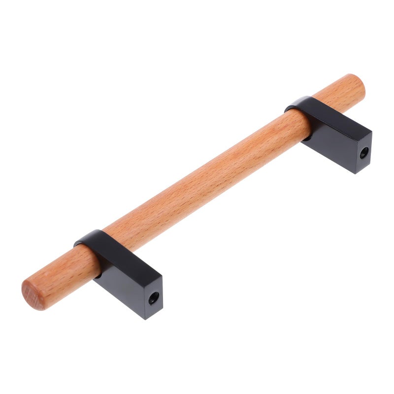 Black Wooden Cabinet Handles 96mm Hole Spacing Kitchen Drawer Wardrobe Door Pulls - Image 2