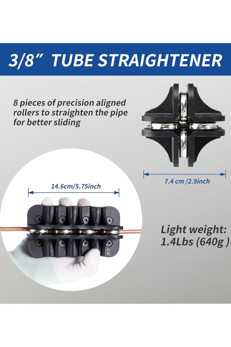 3/8 Inch Tubing Straightener, Handheld Brake Line Tube Straightening Tool for Fuel Line Copper Aluminum Steel Coils - Image 3