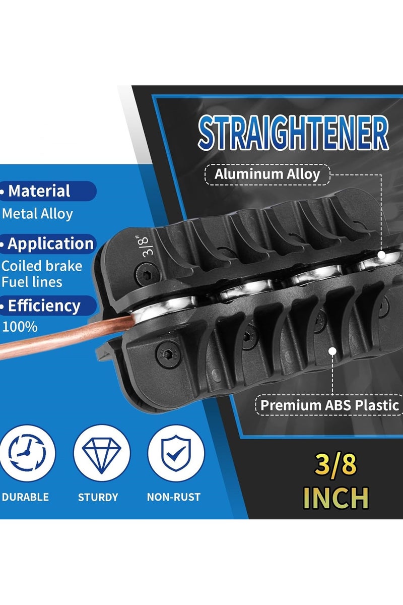 3/8 Inch Tubing Straightener, Handheld Brake Line Tube Straightening Tool for Fuel Line Copper Aluminum Steel Coils - Image 5