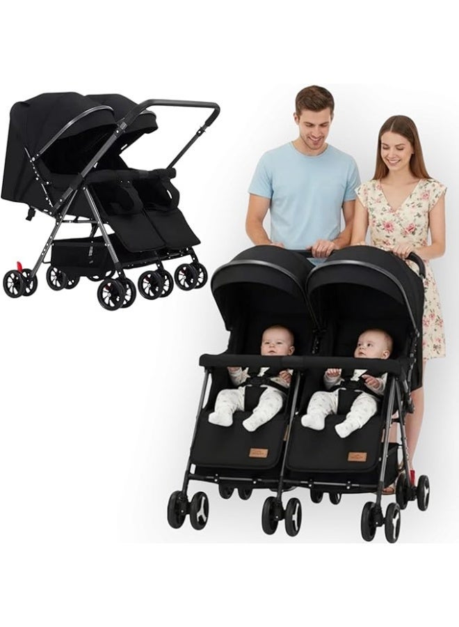عربة توأم جنبًا إلى جنب مناسبة لطفلين حديثي الولادة حتى حوالي 24 شهرًا - Image 1