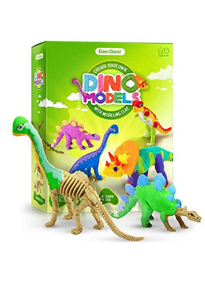 Dan&Darci - Dino Models, Clay Craft Kit Dinosaur Arts And Crafts For Kids Build A Dinosaur Gifts For Boys & Girls Build 4 Dinos With Air Dry Magic Modeling Clay Model Set Ages 3, 4, 5, 7, 8+ Boy Or Girl Stem - Image 1