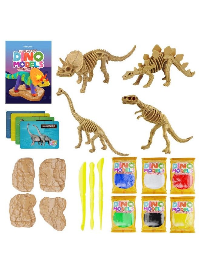 Dan&Darci - Dino Models, Clay Craft Kit Dinosaur Arts And Crafts For Kids Build A Dinosaur Gifts For Boys & Girls Build 4 Dinos With Air Dry Magic Modeling Clay Model Set Ages 3, 4, 5, 7, 8+ Boy Or Girl Stem - Image 1