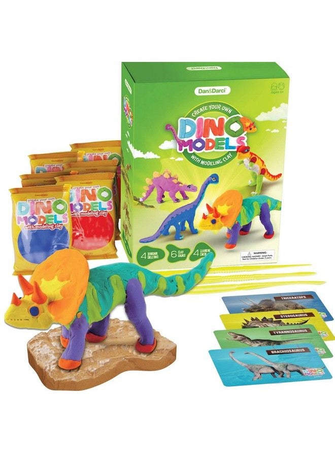Dan&Darci - Dino Models, Clay Craft Kit Dinosaur Arts And Crafts For Kids Build A Dinosaur Gifts For Boys & Girls Build 4 Dinos With Air Dry Magic Modeling Clay Model Set Ages 3, 4, 5, 7, 8+ Boy Or Girl Stem - Image 1