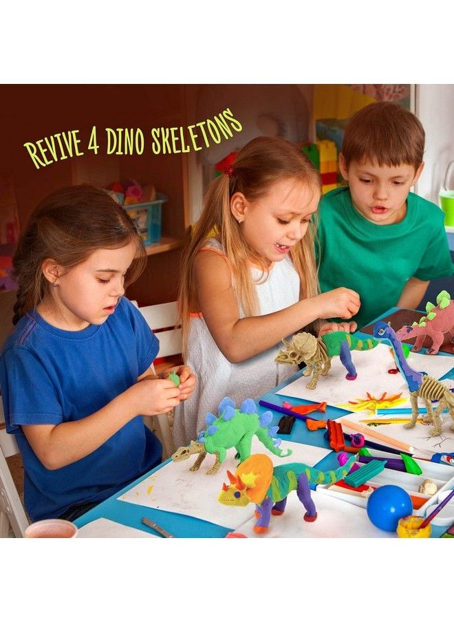 Dan&Darci - Dino Models, Clay Craft Kit Dinosaur Arts And Crafts For Kids Build A Dinosaur Gifts For Boys & Girls Build 4 Dinos With Air Dry Magic Modeling Clay Model Set Ages 3, 4, 5, 7, 8+ Boy Or Girl Stem - Image 1
