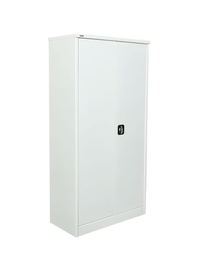 RIGID Steel Office Cupboard Curved Shape Closet  with Pre-Assembled Wardrobe with 3 Adjustable Shelves & 4 Compartments Cabinet Full Swing Doors Welded Hinges (183H * 91.4W * 47.5D )(White) - Image 5