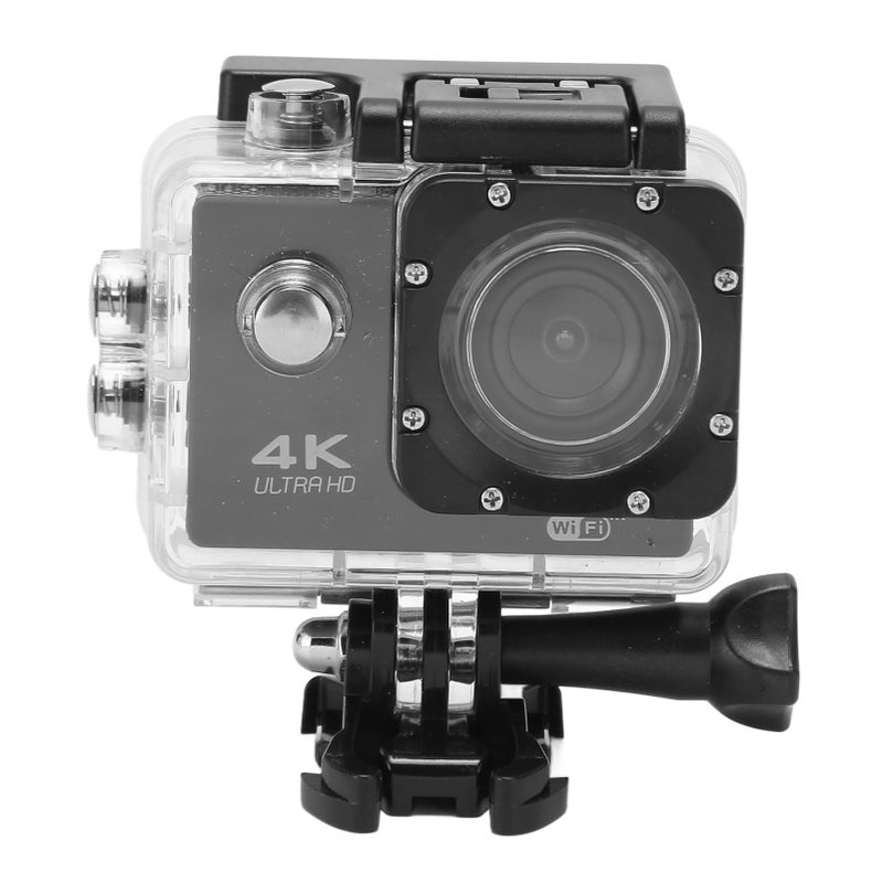 Action Camera 4K HD 98.4ft Waterproof 2.0 Inch Screen WiFi Underwater Sports Camera for Outdoor Diving Helmet Black - Image 5