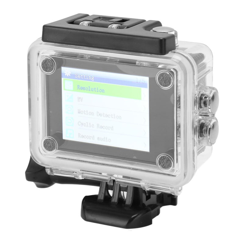 Action Camera 4K HD 98.4ft Waterproof 2.0 Inch Screen WiFi Underwater Sports Camera for Outdoor Diving Helmet Black - Image 2
