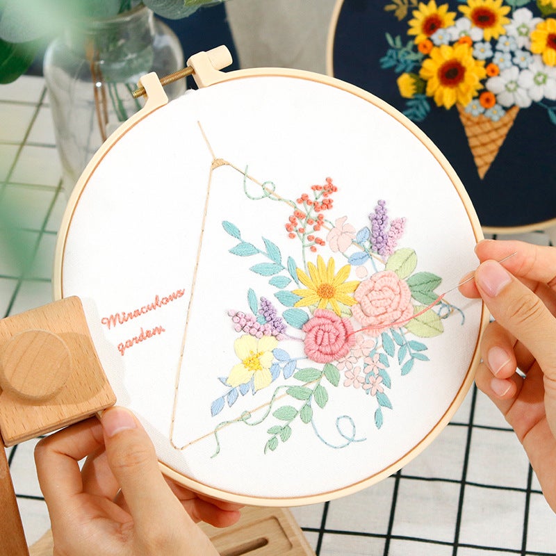 New Embroidery Diy Simple Beginner Training Material Package Su Embroidery Hunan Embroidery Cross Stitch French Production Beginner - Image 4