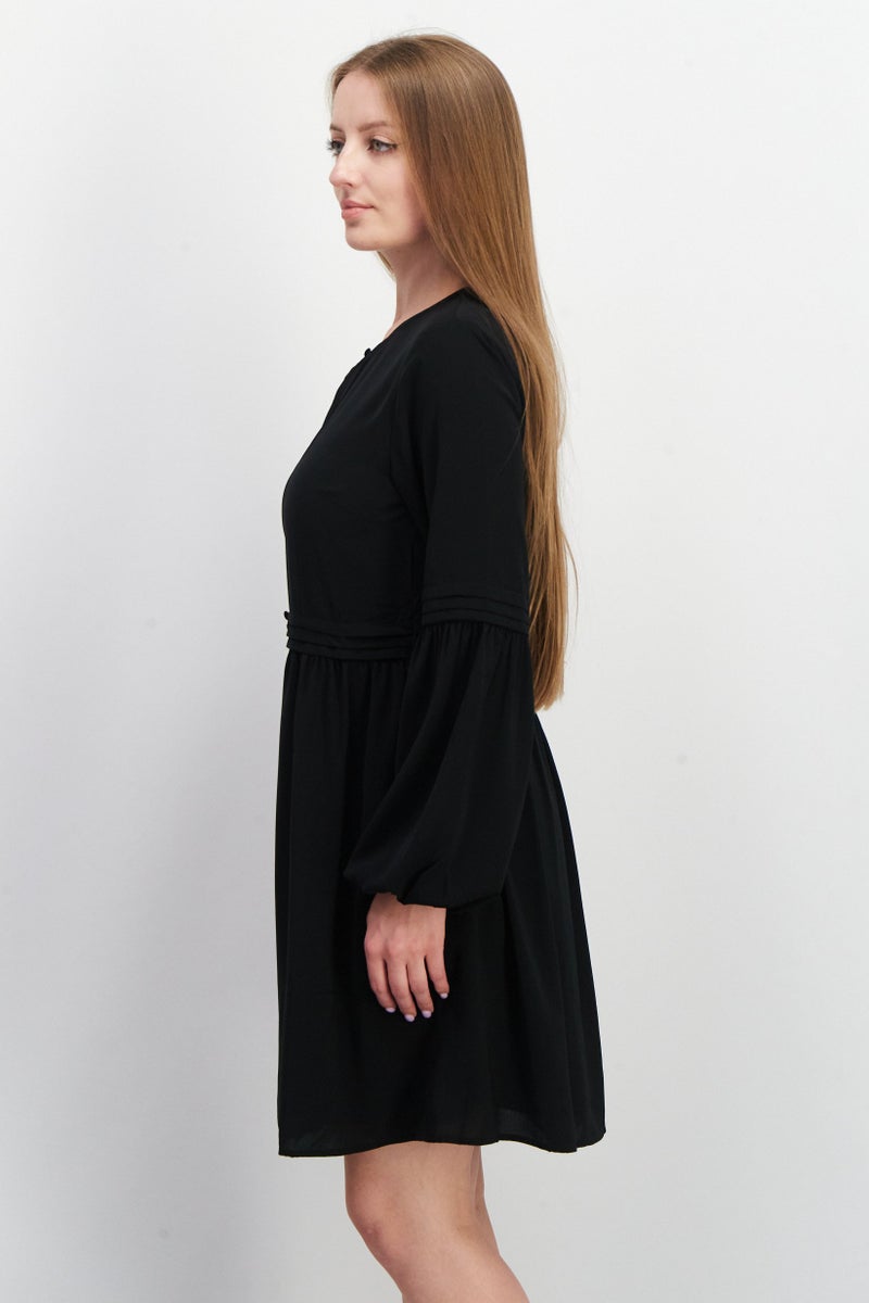 NA-KD فستان ميني بسيط للنساء، أسود - Image 2