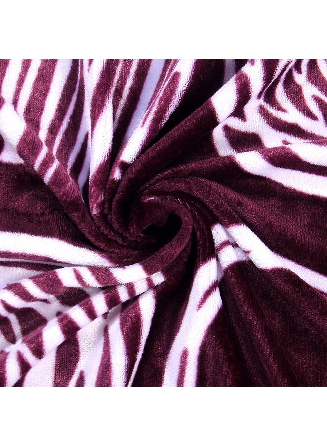 RD TREND 190 GSM شراشف فانيلا دافئة لفصل الشتاء حجم مفرد مسطح (60x90 بوصة) مع غطاء وسادة واحد بحجم (18x28 بوصة) لون-نبيذي، نمط-دائرة - Image 2