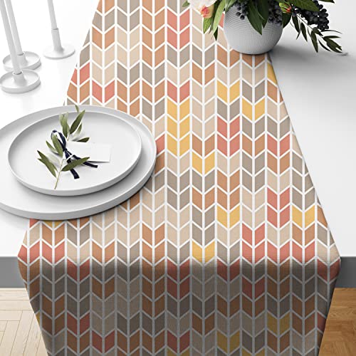 BRICK HOME Geometrical Printed Poly Cotton 6 Seater Table Runner and Bed Runner ( 13 X 72 Inches ) - Image 1