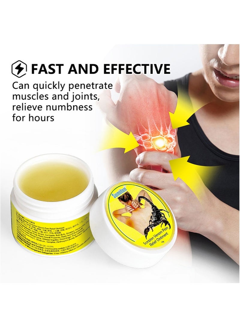 سوميفون 3 قطع مرهم لتسكين الألم، طبيعي وقوي، تسكين سريع لآلام المفاصل والعضلات، مناسب للمفاصل والرقبة والركبتين والكتفين والجسم (10 جم + 10 جم + 10 جم) - Image 3