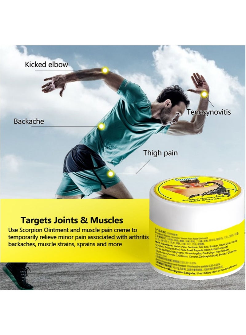 سوميفون 3 قطع مرهم لتسكين الألم، طبيعي وقوي، تسكين سريع لآلام المفاصل والعضلات، مناسب للمفاصل والرقبة والركبتين والكتفين والجسم (10 جم + 10 جم + 10 جم) - Image 2