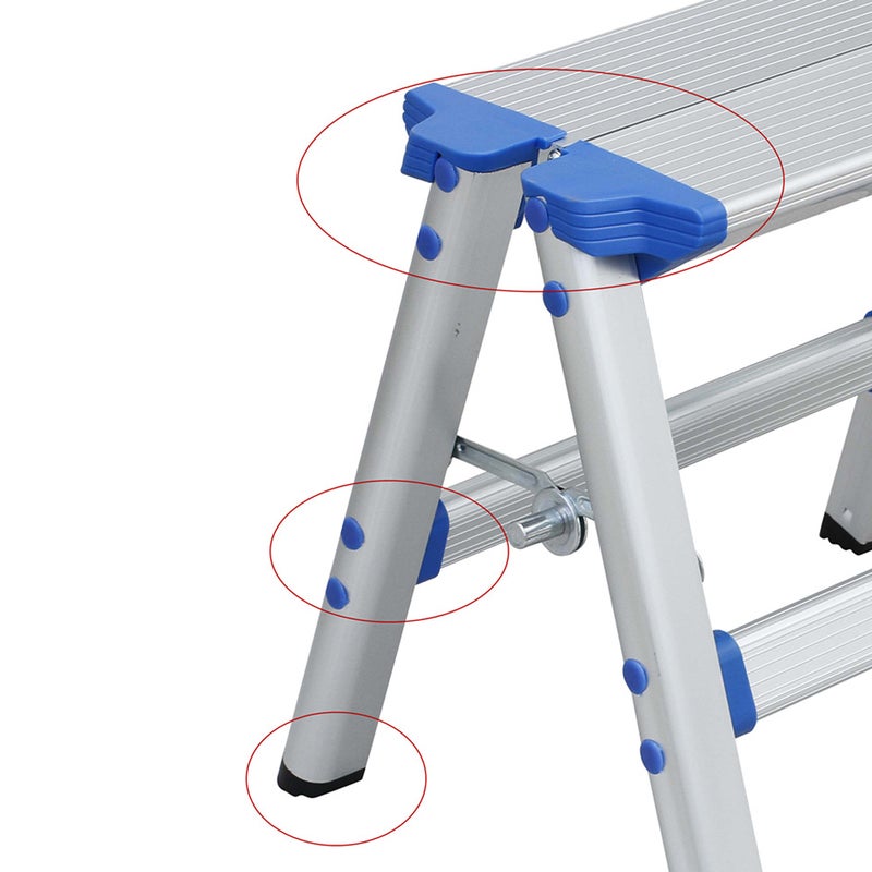 1Pc Household Aluminum Alloy Folding Small Ladder Stool Ladder Chair Dual Pony Stool( ) - Image 5