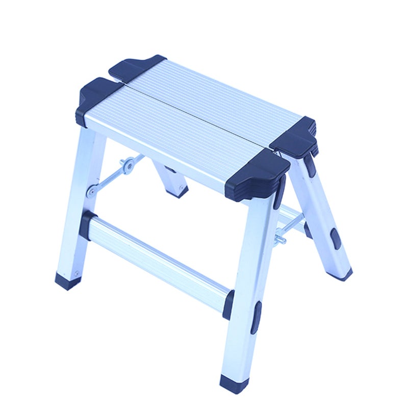 1Pc Household Aluminum Alloy Folding Small Ladder Stool Ladder Chair Dual Pony Stool( ) - Image 1