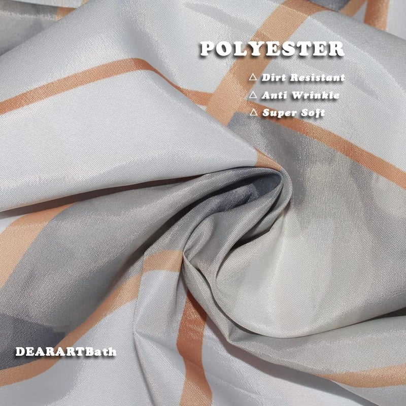 DEARART Bath Gold Border Marble Shower Curtain Liner for Bathroom, 180cm*180cm Fabric Shower Curtain Set with Grommet and Hooks, 100% Waterproof Easy Care Machine Washable - Image 2