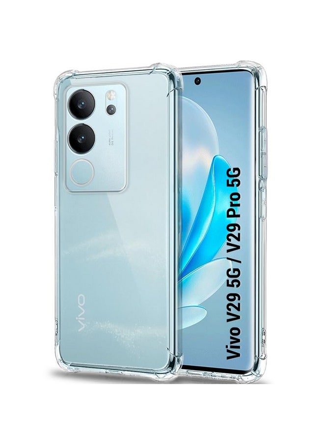 ذا جيفت كارت - جراب خلفي مقاوم للصدمات من ذا جيفت كارت لهاتف فيفو V29 / V29 برو 5G | نتوءات بارزة لحماية الكاميرا والشاشة | جراب خلفي شفاف من السيليكون الناعم فائق الشفافية لهاتف فيفو V29 / V29 برو 5G - Image 1