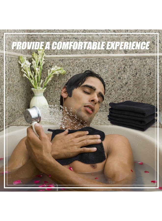Tudomro Tudomro 10 Pcs Exfoliating Washcloths Double Sided Man Wash Cloths Body Face Exfoliating Scrub Cloths for Shower Men Women(10 x 10 Inch,Black)  - Image 4