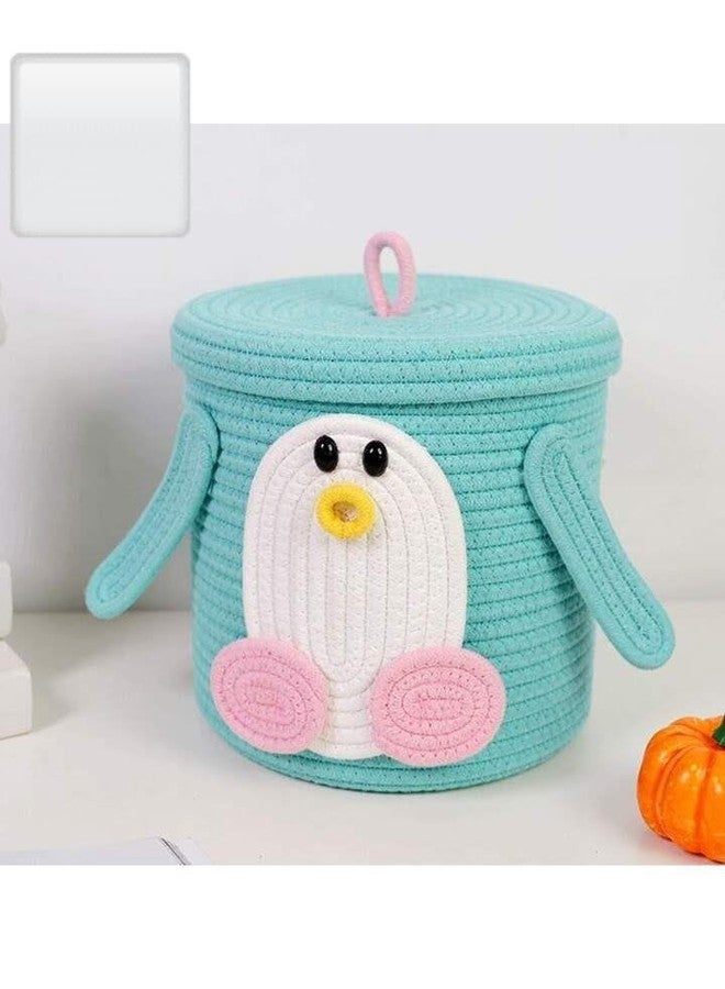 Rosslyn Kids Lid Basket with Beautiful Characters - Rope Storage Basket for Baby Diaper, Stuffed Animal Storage Bin - Baby Laundry Baskets with lid - Duck - Image 2