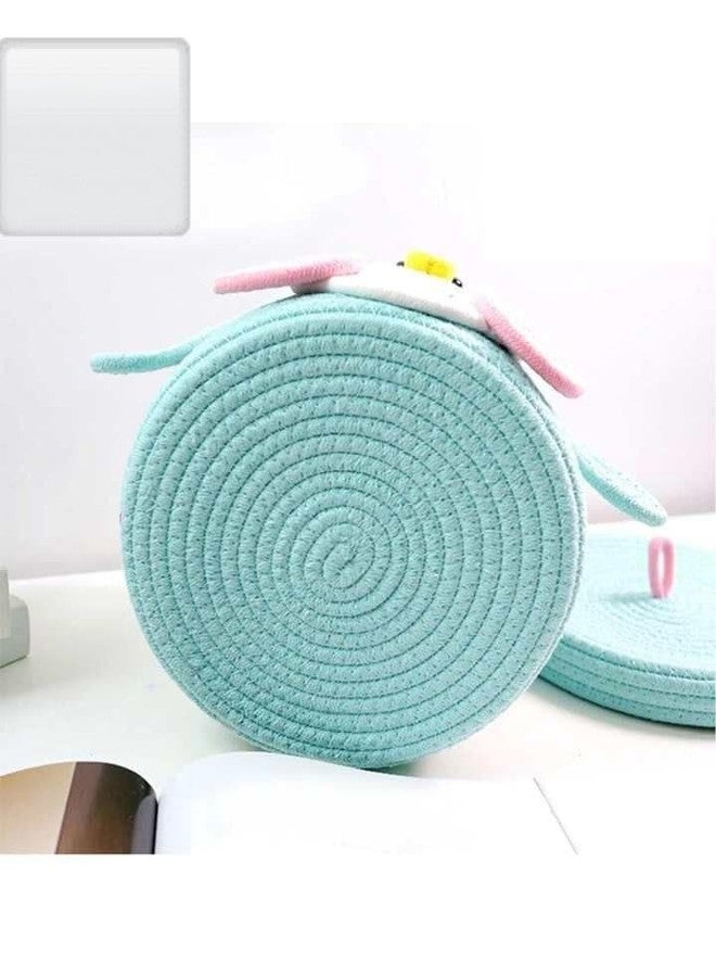 Rosslyn Kids Lid Basket with Beautiful Characters - Rope Storage Basket for Baby Diaper, Stuffed Animal Storage Bin - Baby Laundry Baskets with lid - Duck - Image 4