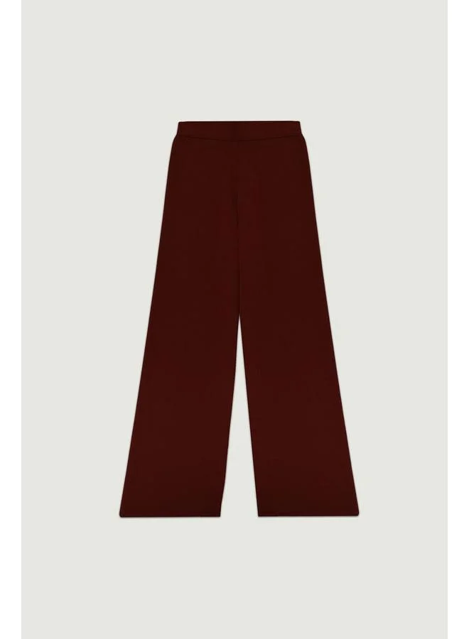 Mısırlı 1951 Burgundy Loose-Fit Knit Women's Pants.