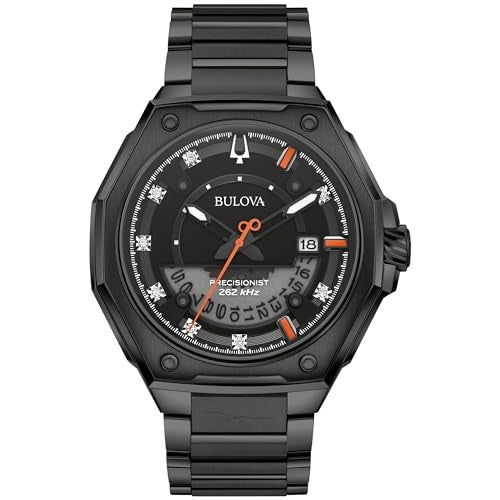 Bulova ساعة بولوفا مارك أنتوني للرجال سلسلة X بمينا الماس على قرص أسود مطلي بالأيونات، الطراز: 98D183 - Image 1