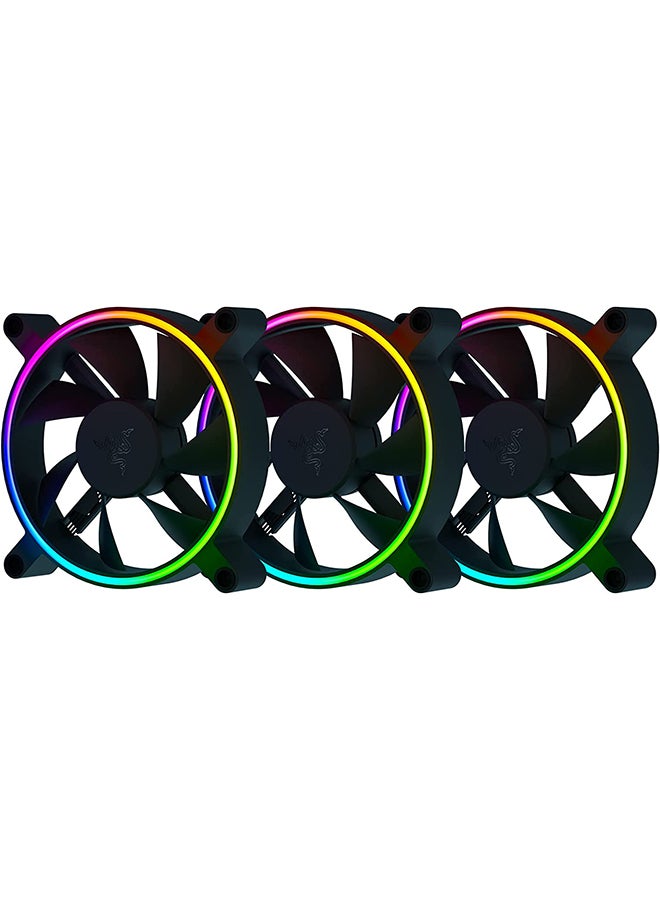 Razer Kunai Hydraulic 120Mm Argb Pc Fan: Quiet, Powerful Argb Fans - Pwm Fan Controller Support & Connect Up To 8 Fans - Powered By Razer Chroma Rgb - 3 Fans - Image 1