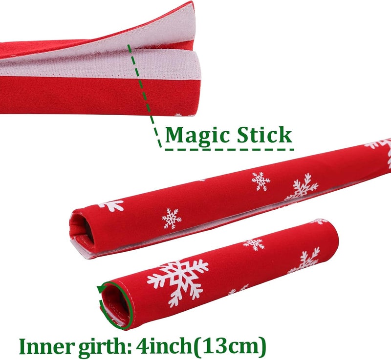 LimBridge Christmas Refrigerator Door Handle Cover, Design with Snowflakes, Two Sizes Red 8pcs Handle Cover for Kitchen Fridge, Microwave, Dishwasher Handle Decorations - Image 5