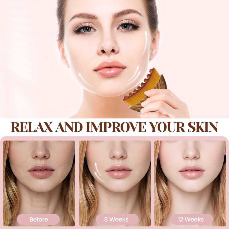 LPZXH Lymphatic Contour Face Brush,Lymphatic Drainage Massager for Sculpting,Soft & Gentle Bristles Suitable for All Skin Types,Portable Ergonomic Gua Sha Brush with Travel Case - Image 3