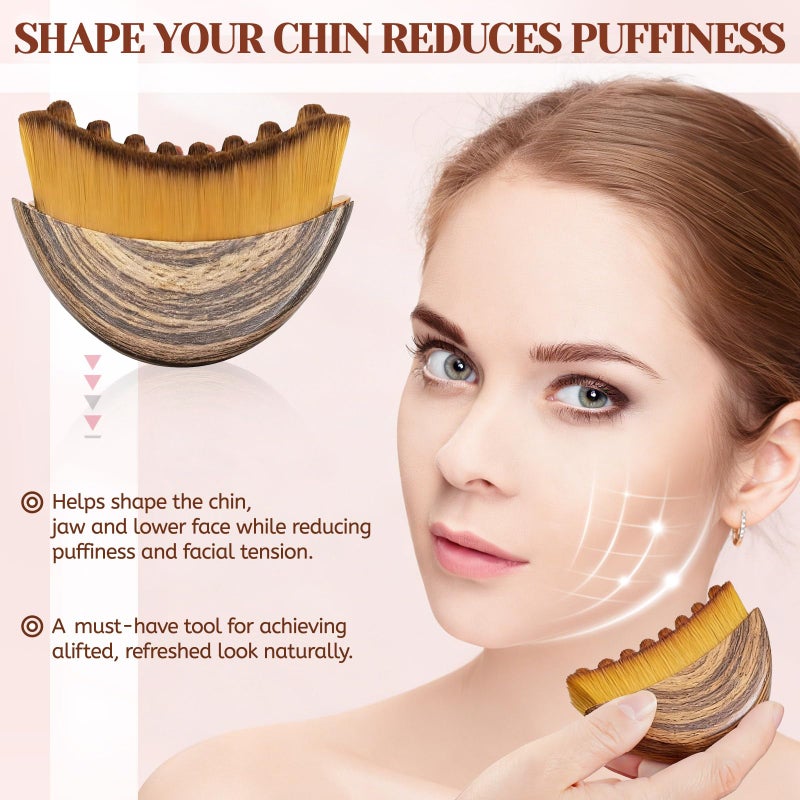 LPZXH Lymphatic Contour Face Brush,Lymphatic Drainage Massager for Sculpting,Soft & Gentle Bristles Suitable for All Skin Types,Portable Ergonomic Gua Sha Brush with Travel Case - Image 2