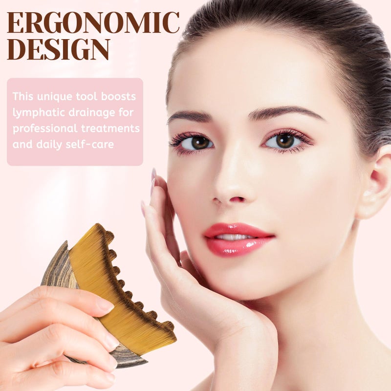 LPZXH Lymphatic Contour Face Brush,Lymphatic Drainage Massager for Sculpting,Soft & Gentle Bristles Suitable for All Skin Types,Portable Ergonomic Gua Sha Brush with Travel Case - Image 5