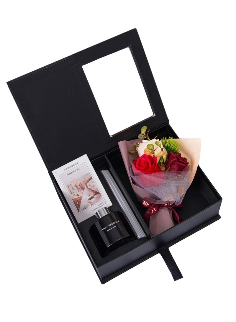 Gifts for Women for Birthday Women's Day Mother's Day,BOUQUET Gifts for Women,A Bottle Of Home Fragrance And Sticks Gift Set for Women With luxurious Box