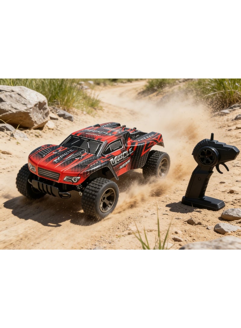 1:20 Scale 2.4G High Speed RC Car, USB Rechargeable Remote Control Off-Road Truck with Anti-Collision PVC Shell, Durable All Terrain Climbing Racing Toy for Kids Boys & Adults - Image 1