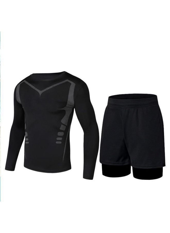 Generic - Swimwear Men's Anti-embarrassment Shorts Swimming Trunks Equipment Sunscreen Full Body Hot Spring Swimwear Men's Suit Summer-Color:Elite Long Sleeves + Double-layer Swimming Trunks -Size:3xl - Image 1