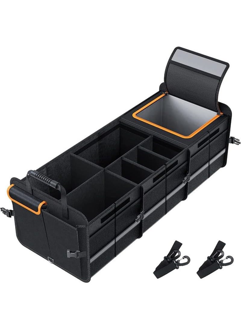 GT-Wheel Collapsible Car Boot Organizer Heavy Duty Trunk Storage with Insulated Leakproof Cooler Bag  - Image 1