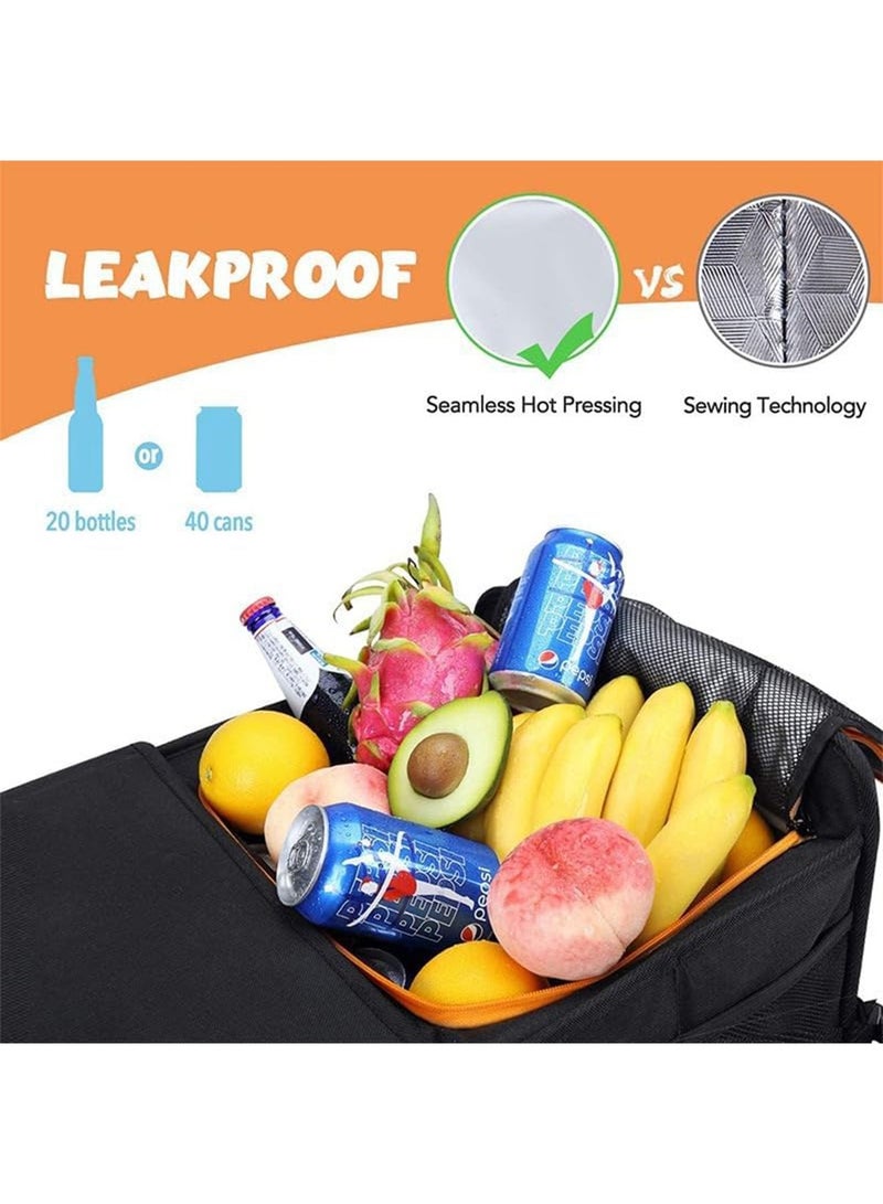 GT-Wheel Collapsible Car Boot Organizer Heavy Duty Trunk Storage with Insulated Leakproof Cooler Bag  - Image 5