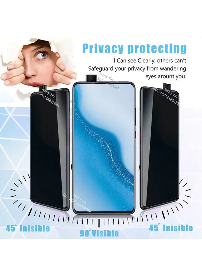 2 Pack Privacy Screen Protector Compatible With Redmi K20 Pro Anti Spy Tempered Glass 9H Hardness Black Frame Fingerprint Resistant - Image 2