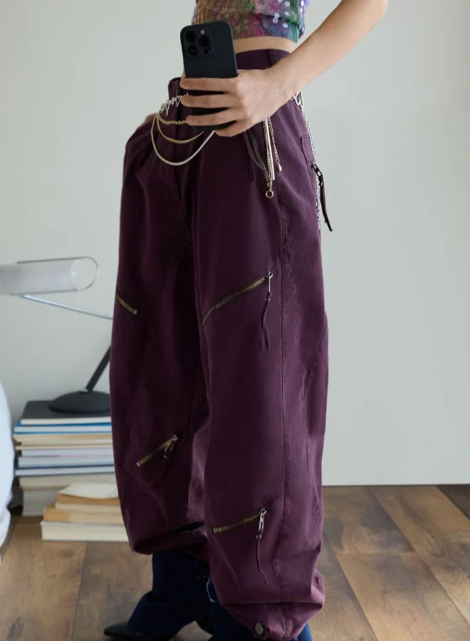 DESIGUAL Tie-Dye Trousers With Zippers