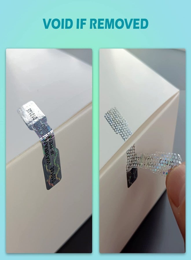 dose not apply 300 Pcs Bone Silver Hologram Sticker Holographic Tamper Evident Label High Security Warranty Seal Sticker with Serial Numbers(0.4 Inch X 2 Inch,GQYHLABO) - Image 2