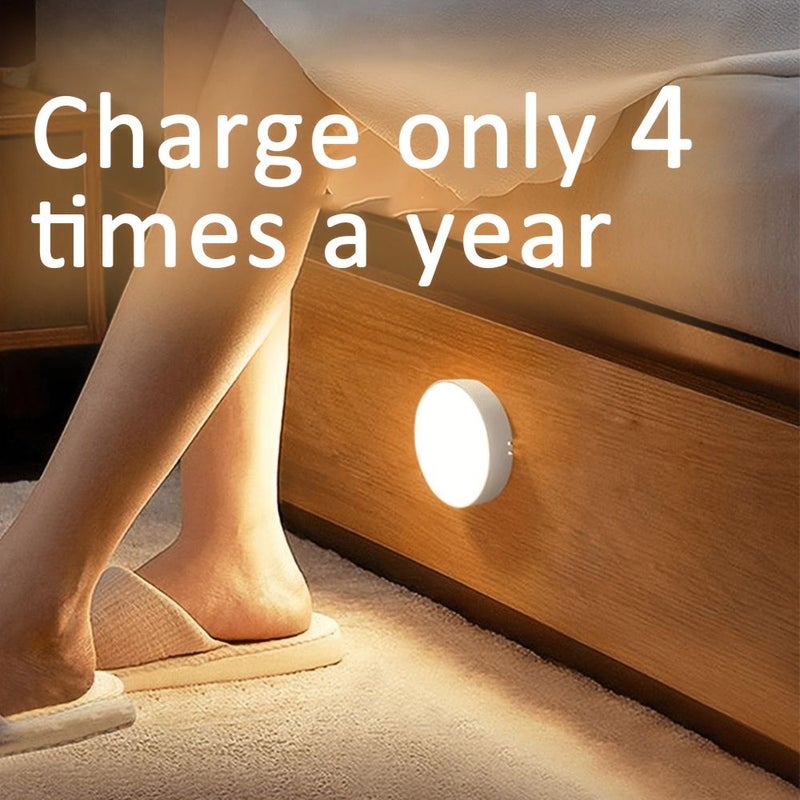Motion Sensor Night Light Warm Light Battery Operated for Hallway Stairs Bedroom - Image 2