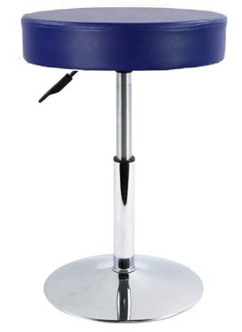 CRAFTSPEN CRAFTSPEN Makeup Vanity Stool ChairRound Tufted Swivel Adjustable Makeup Vanity Seat Stool with Chromed Metal Base for Living RoomKitchenOffice Blue  - Image 1
